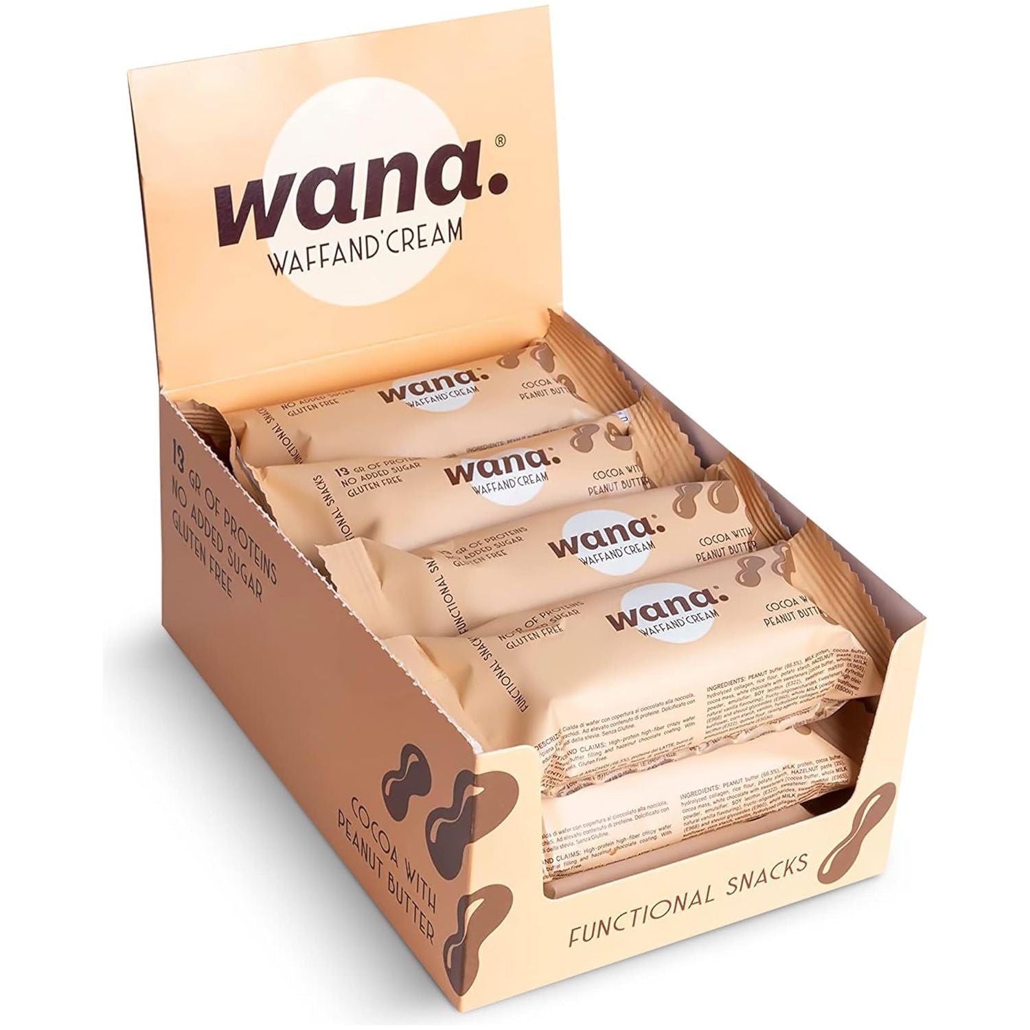 WANA Waffand'Cream "Kinder Bueno" Keto Protein Bars 1 Box of 12 Bars WANA Top Nutrition Canada