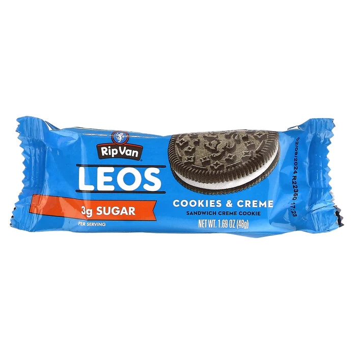 Rip Van Leo's KETO Sandwich Cream Cookies 1 pack of 4 cookies Rip Van Top Nutrition Canada