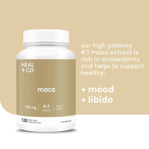 Heal+Co Maca 120 capsules Heal+Co Top Nutrition Canada