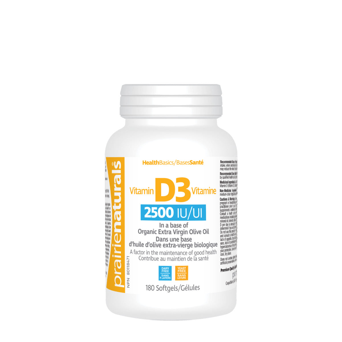 Prairie Naturals Vitamin D3 2500 IU prairie naturals Top Nutrition Canada