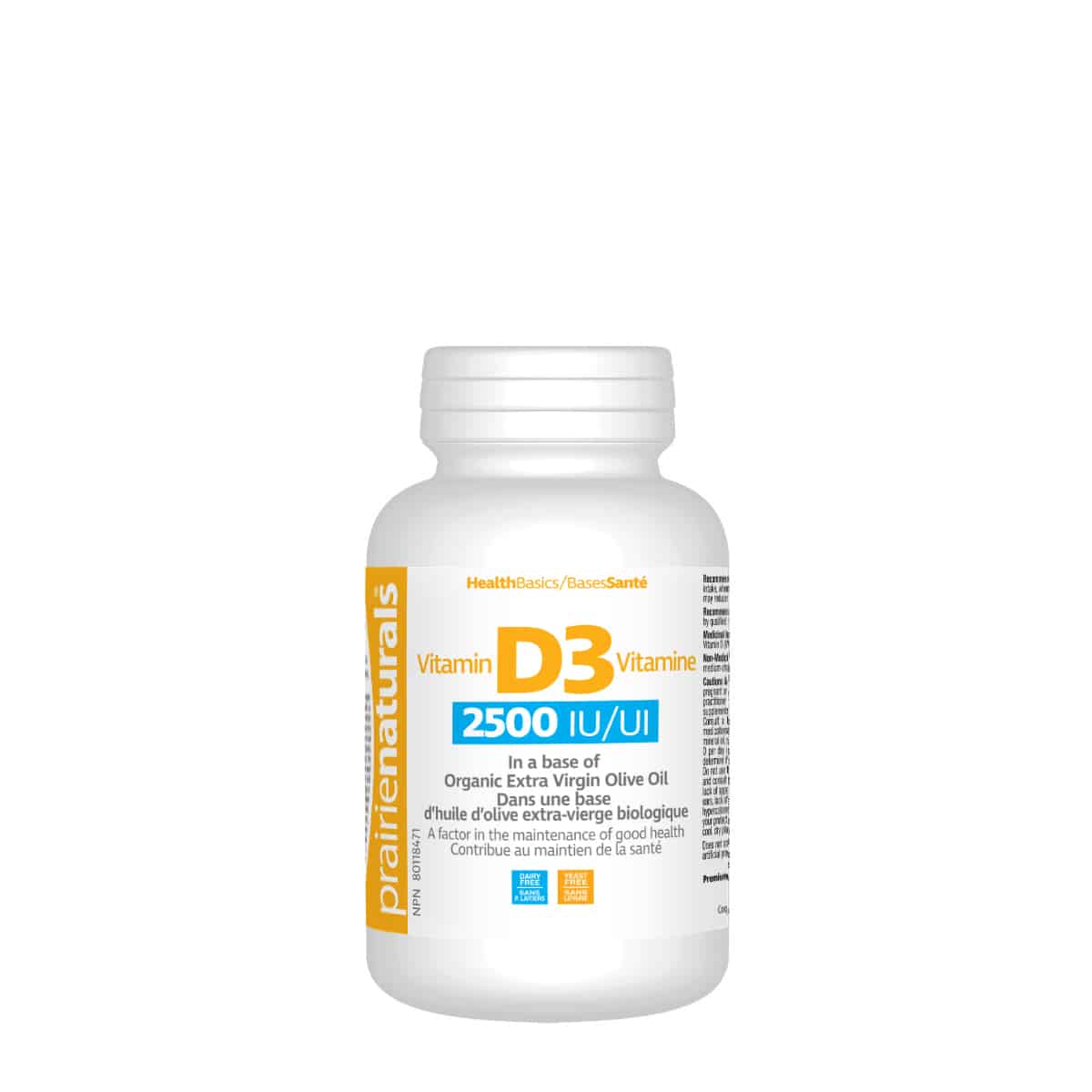 Prairie Naturals Vitamin D3 2500 IU prairie naturals Top Nutrition Canada