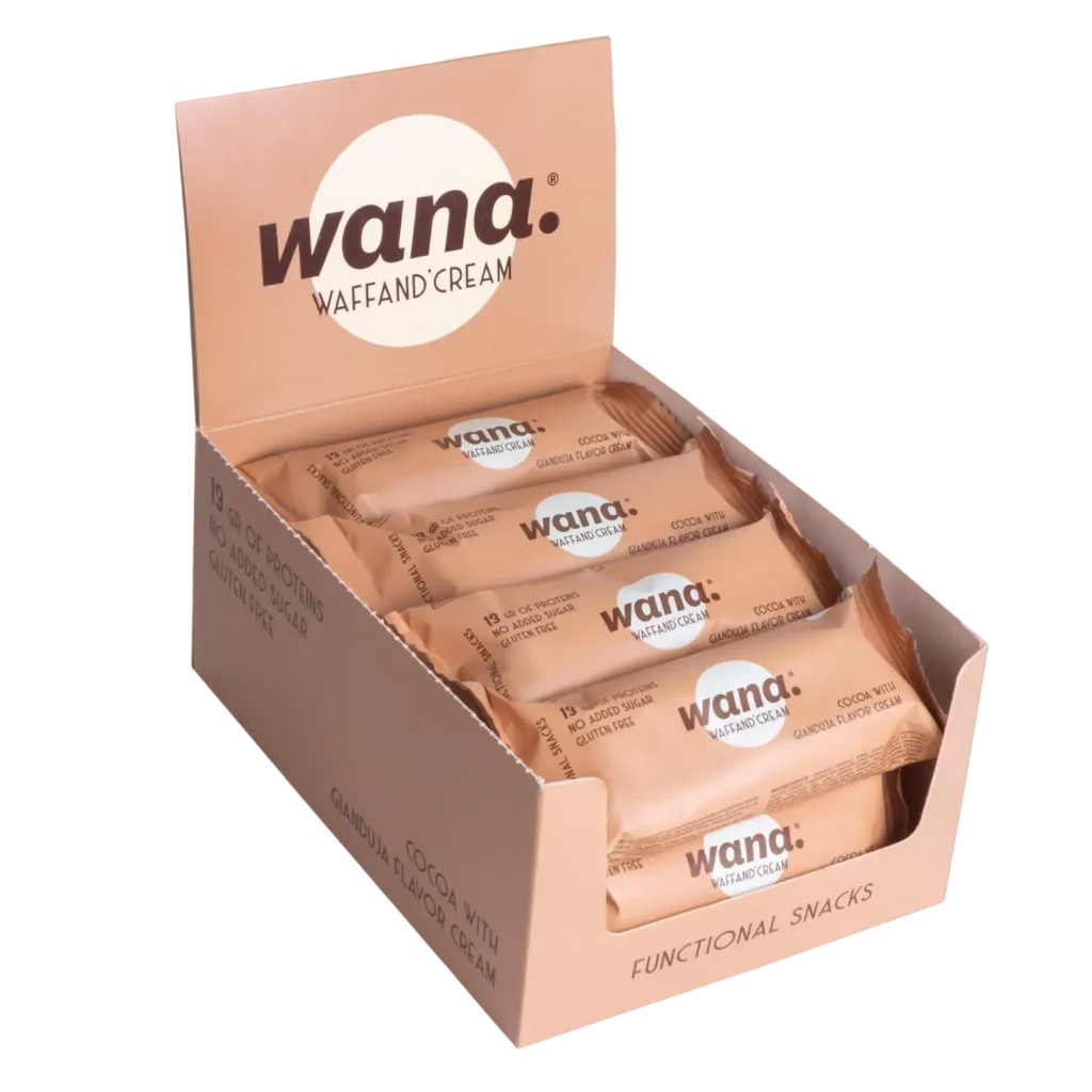 WANA Waffand'Cream "Kinder Bueno" Keto Protein Bars 1 Box of 12 Bars WANA Top Nutrition Canada