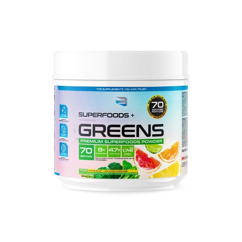 NEW SIZE Believe Supplements Organic Greens 70 servings Believe Supplements Top Nutrition Canada