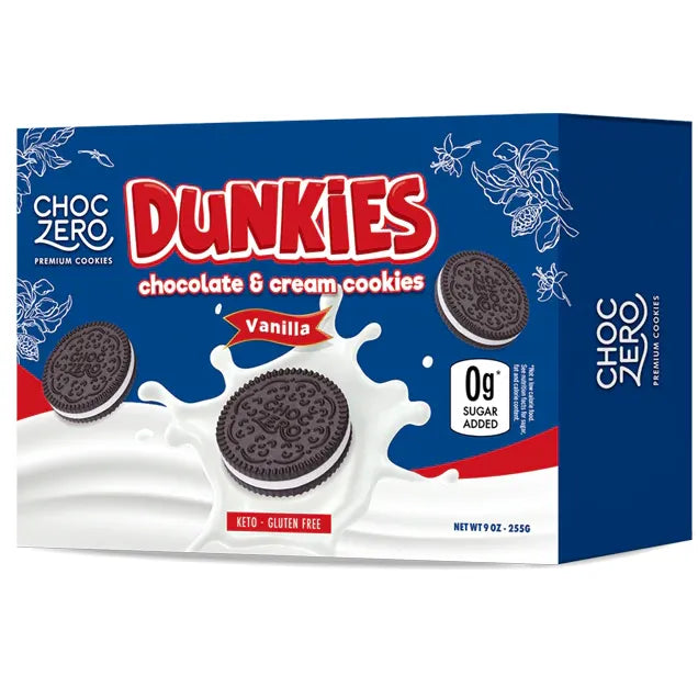 ChocZero Dunkies Keto Gluten Free Chocolate Sandwich Cookies Box of 24 ChocZero Top Nutrition Canada