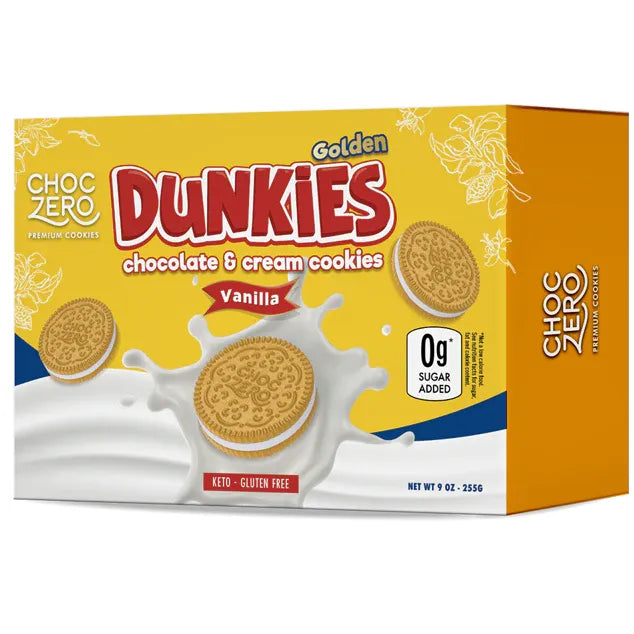 ChocZero Dunkies Keto Gluten Free GOLDEN Sandwich Cookies Box of 24 ChocZero Top Nutrition Canada