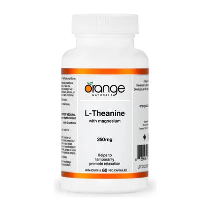 Orange Naturals L-Theanine 250mg 60 veg capsules Orange Naturals Top Nutrition Canada