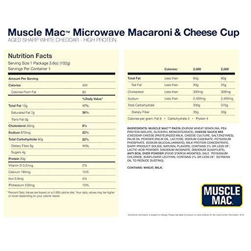 MuscleMac Protein Macaroni and Cheese Single Serve MuscleMac Top Nutrition Canada