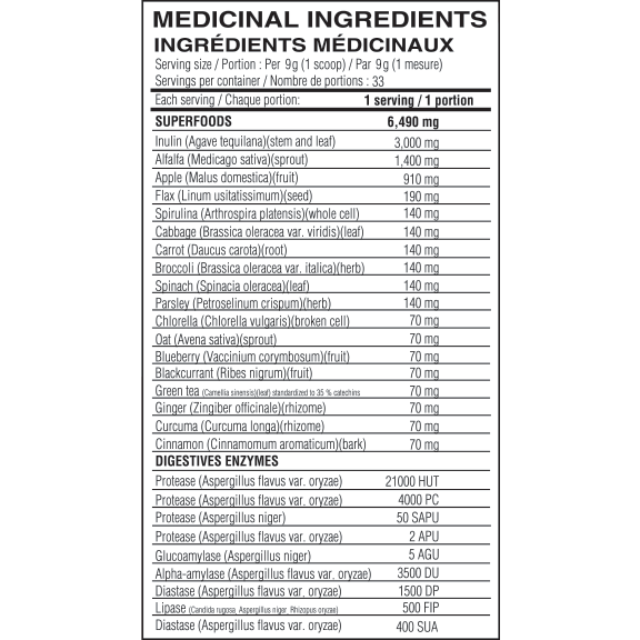 Believe Supplements Organic Greens 33 servings Believe Supplements Top Nutrition Canada